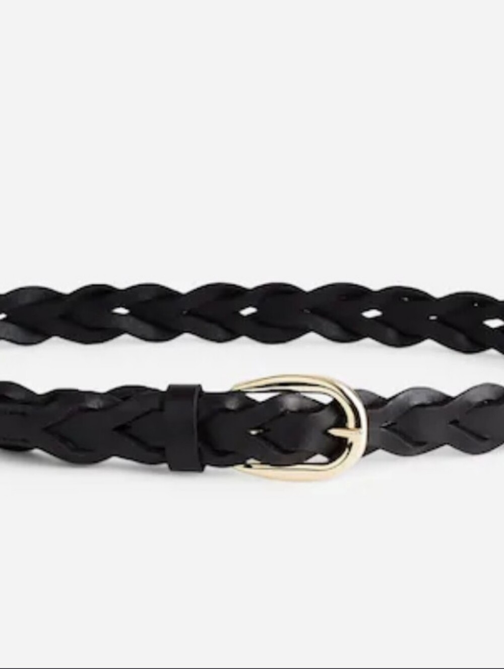 Madewell Black Gold Braided Cow Leather Belt- Women's Size Adjustable M-L